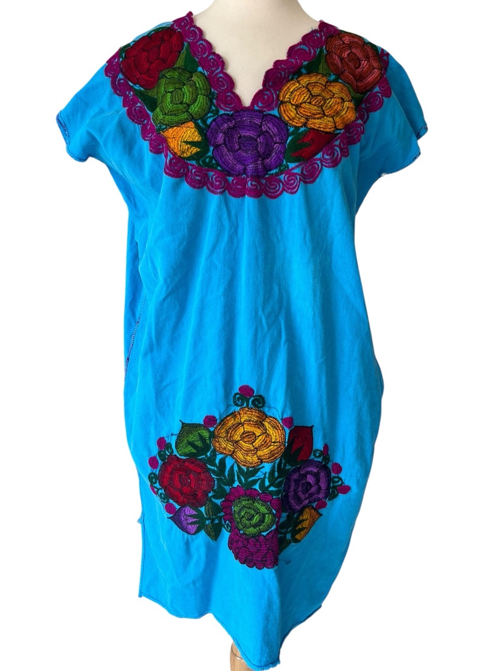 Mexican Floral Embroidered Dress